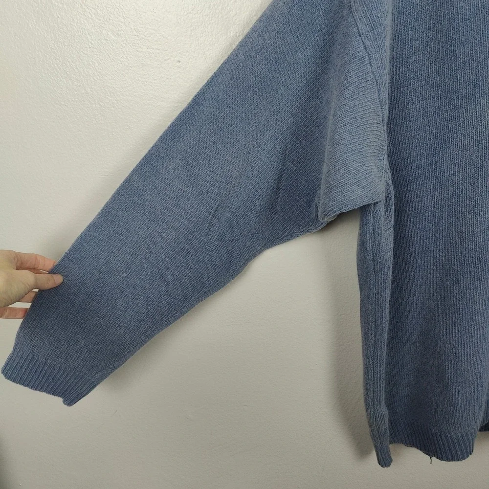 Vintage J Crew Lambswool Sweater Mens‎ XL Blue Knit Oarsman Made in Italy Preppy